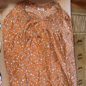 Hotouch Orange Floral Blouse